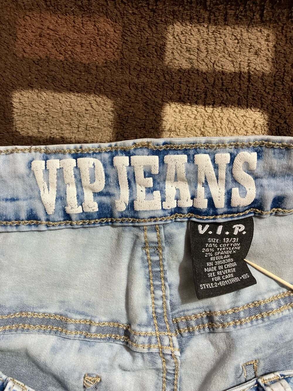 V.I.P. Jeans High Waisted Acid Wash Multi-Pocket Cargo Wide Leg Jeans - Picture 5 of 13